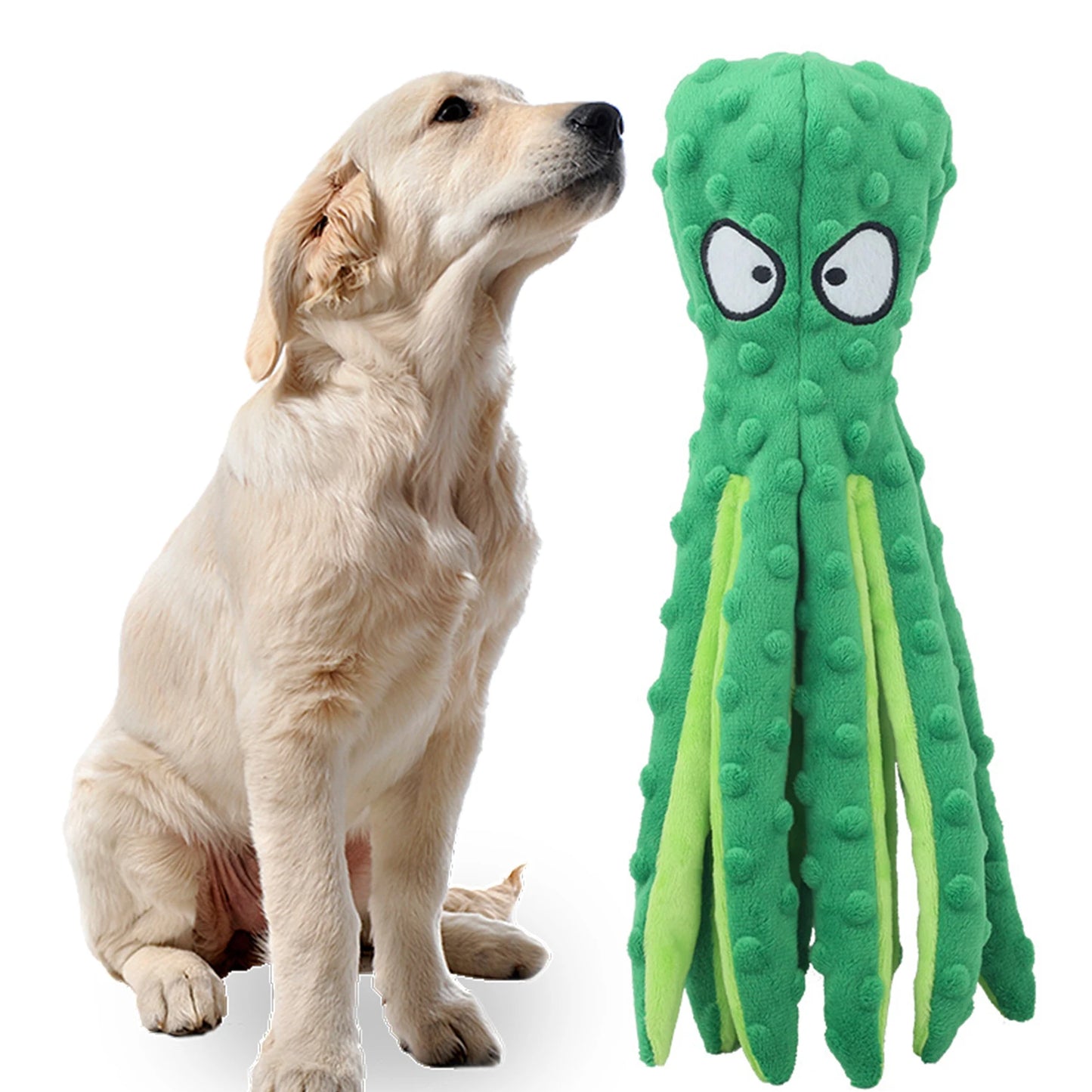 Plush Toy Octopus; Dog Interactive Toy Indestructible;