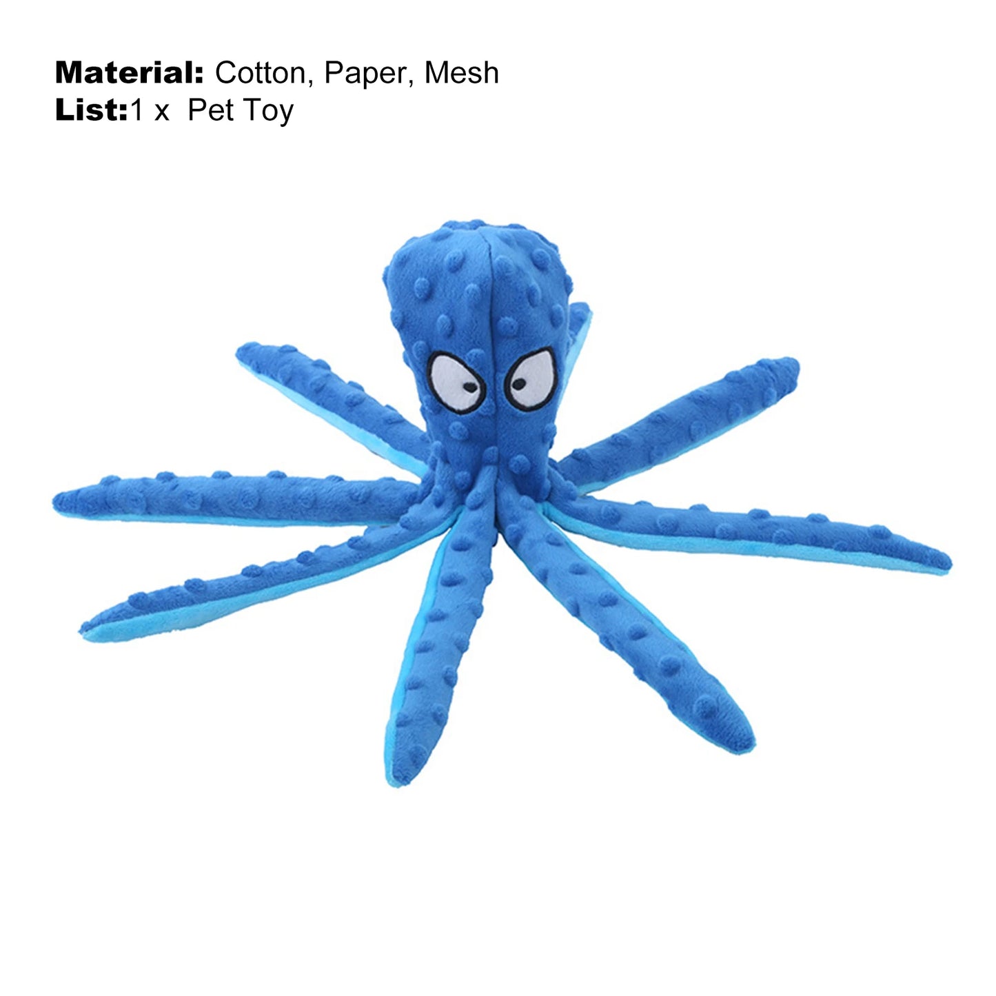 Plush Toy Octopus; Dog Interactive Toy Indestructible;