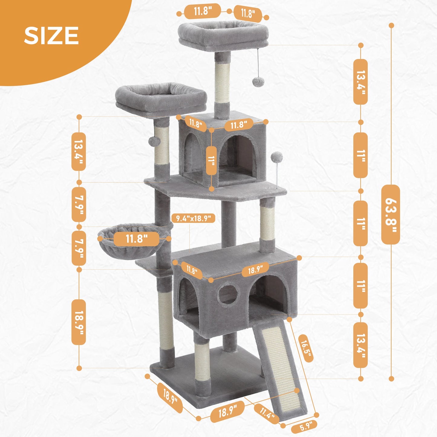 Multi-Level Cat Tree Tower; Kitten Tower Cozy Condo;