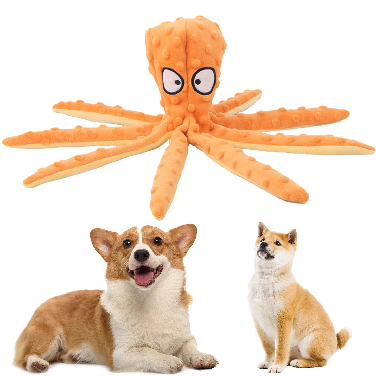 Plush Toy Octopus; Dog Interactive Toy Indestructible;