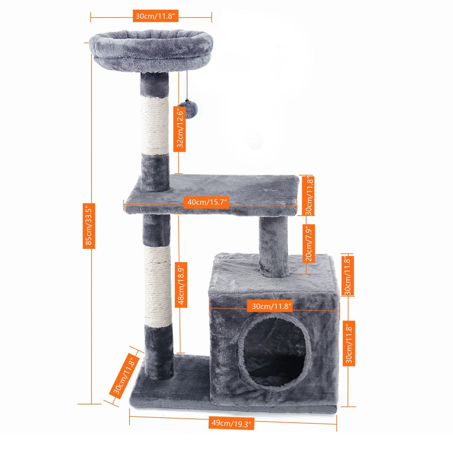 Multi-Level Cat Tree Tower; Kitten Tower Cozy Condo;