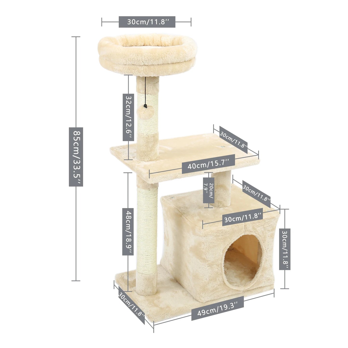 Multi-Level Cat Tree Tower; Kitten Tower Cozy Condo;
