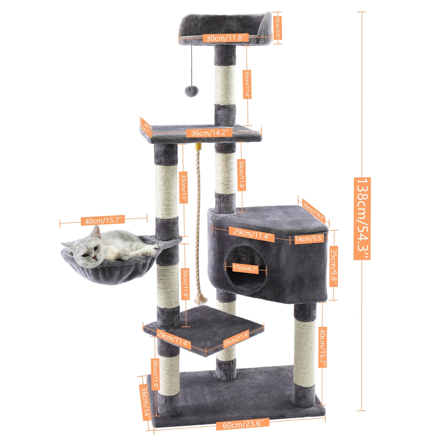 Multi-Level Cat Tree Tower; Kitten Tower Cozy Condo;