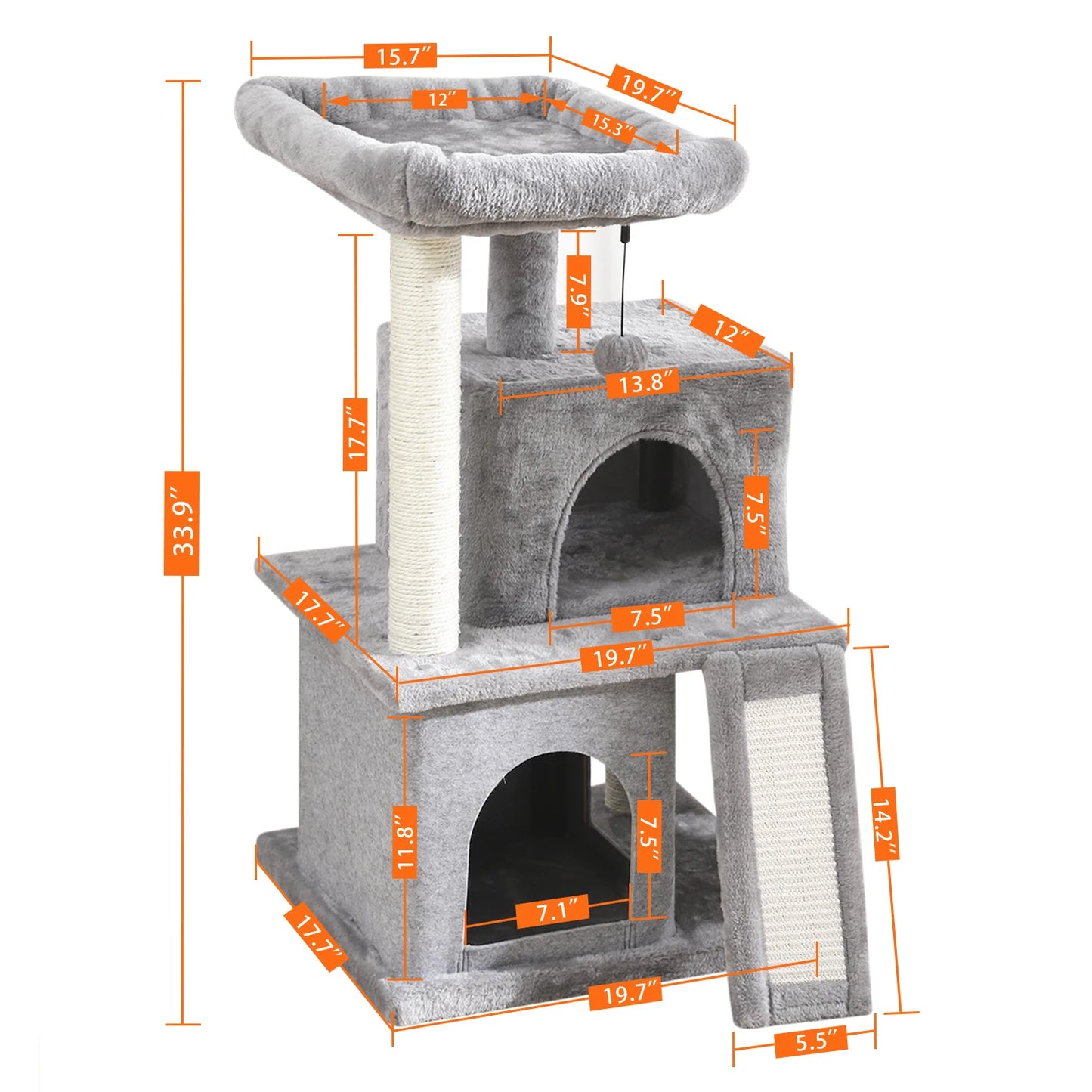 Multi-Level Cat Tree Tower; Kitten Tower Cozy Condo;
