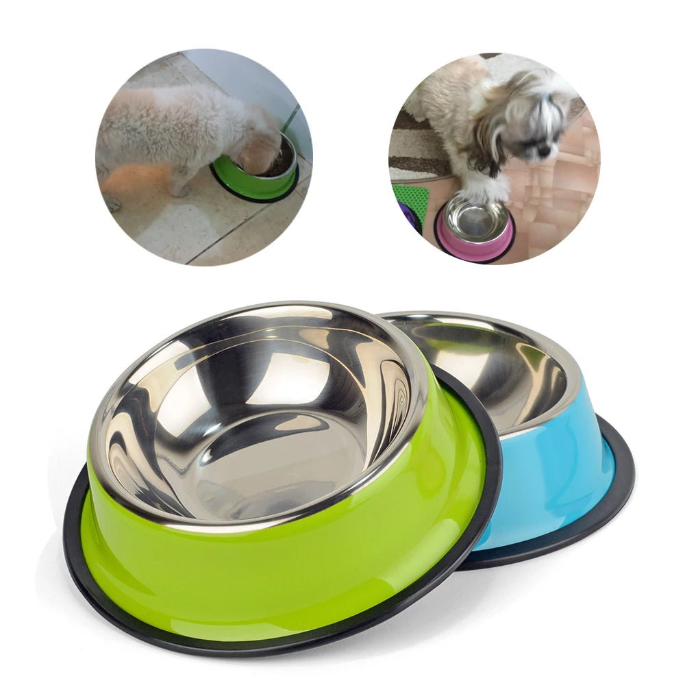 4 Colors Stainless Steel Dog/ Cat Bowls;