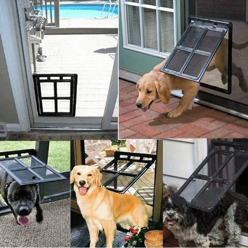 Lockable Plastic Pet Dog/ Cat Door for Screen Window Security Flap