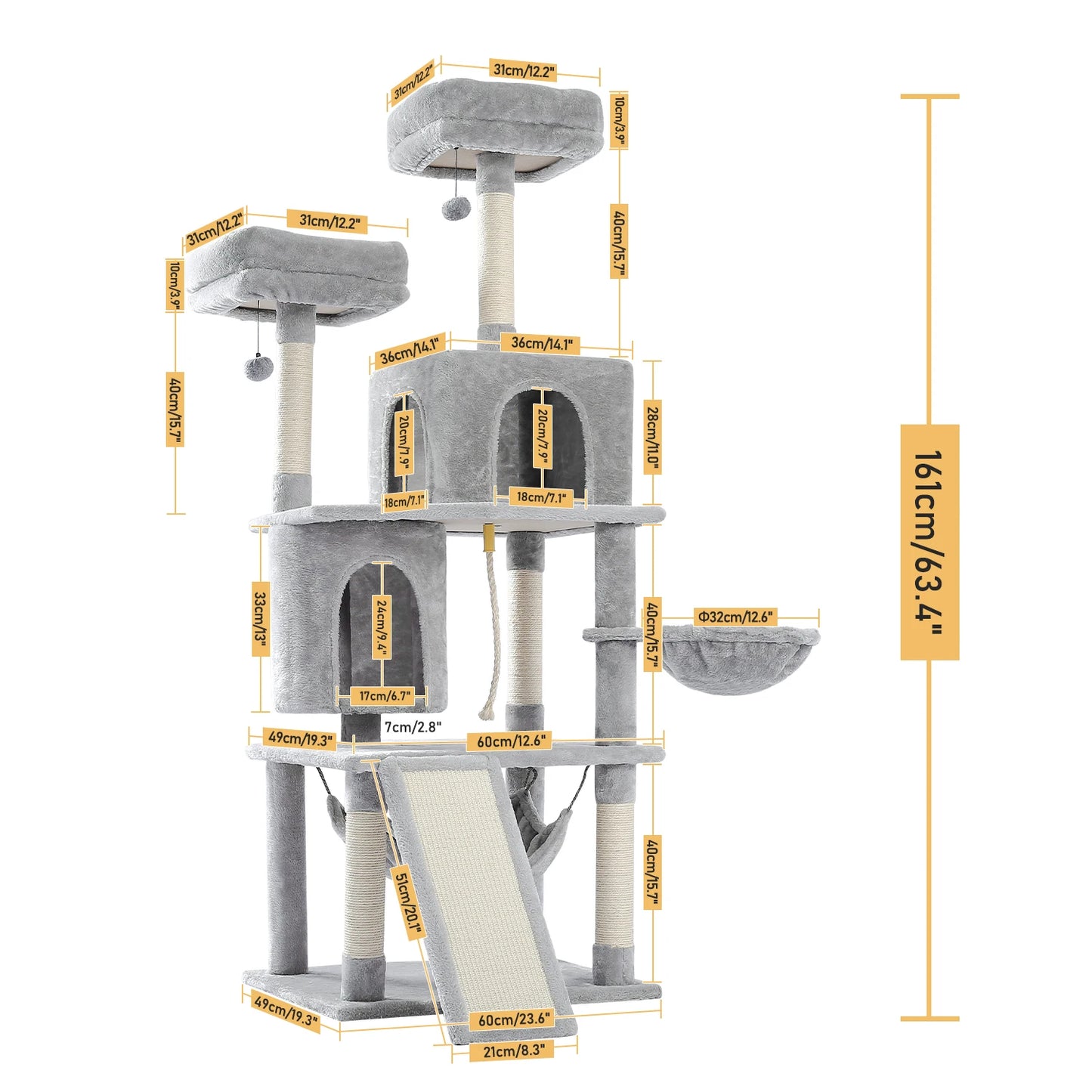 Multi-Level Cat Tree Tower; Kitten Tower Cozy Condo;