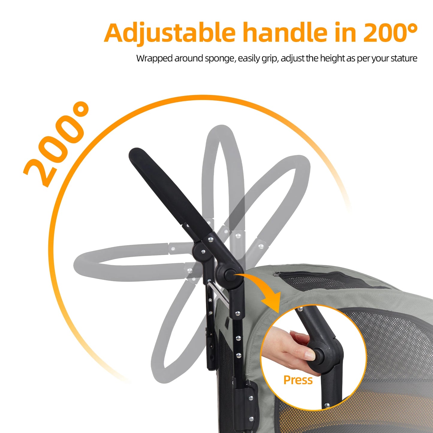 Portable Dog Stroller; Large Dogs Foldable Pet Stroller; Cat Travel Stroller;