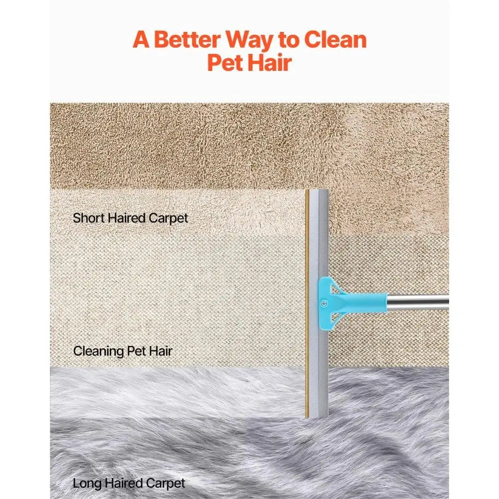 Pet Hair Removal Carpet Rake; Adjustable Handle; Pet Hair Broom Tool;