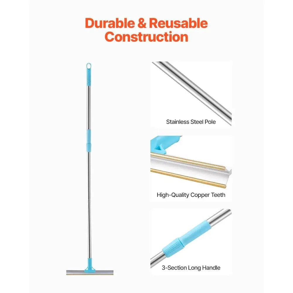 Pet Hair Removal Carpet Rake; Adjustable Handle; Pet Hair Broom Tool;