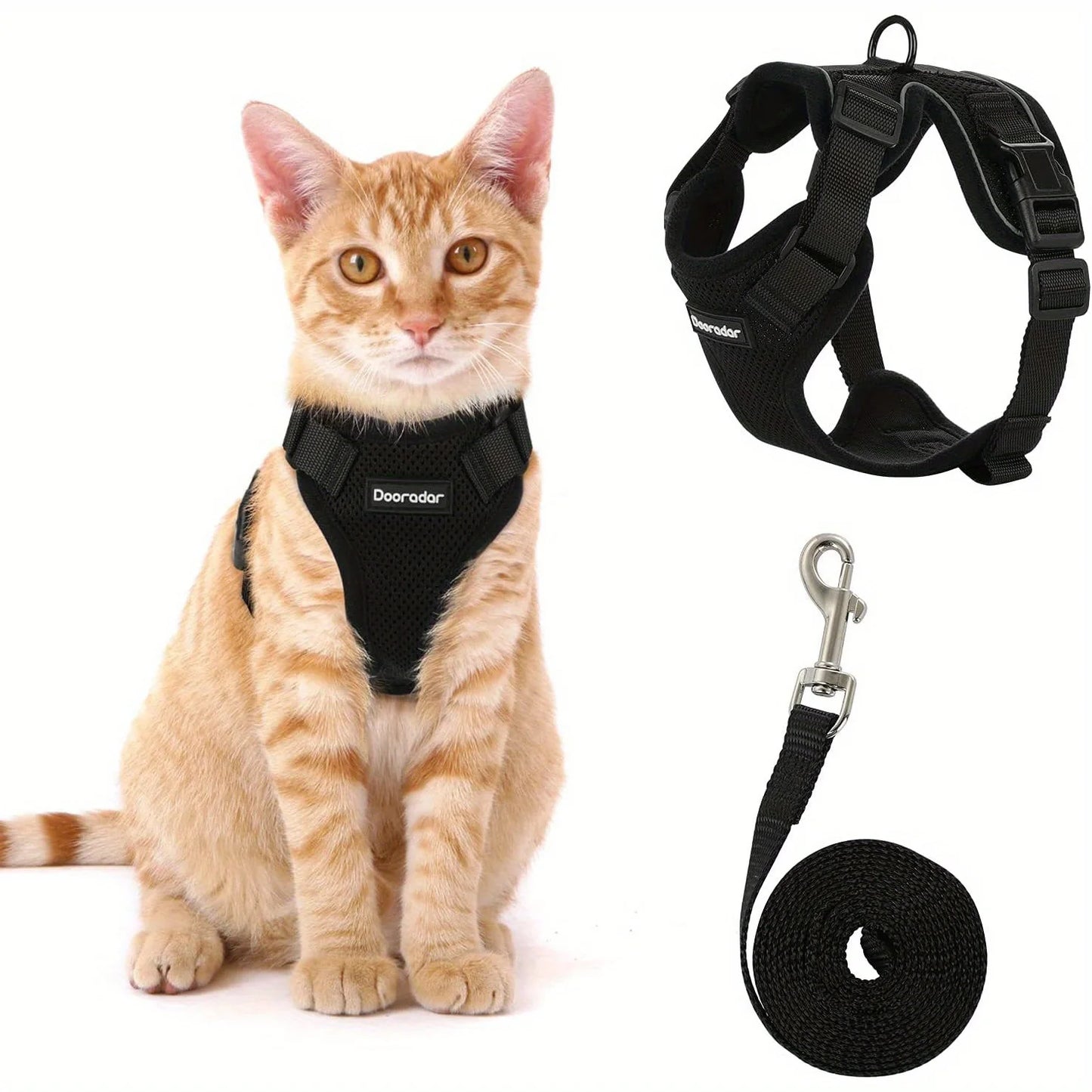 Cat Leash Harness; Non-Slip Adjustable Leash; Non-Slip Cat/ Dog Leash Vest Chest Carrie;r