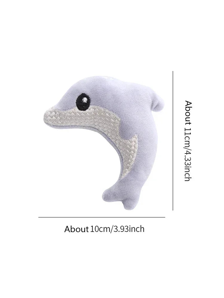 Cat toystuffed baby dolphin w/ catnip nibble toy