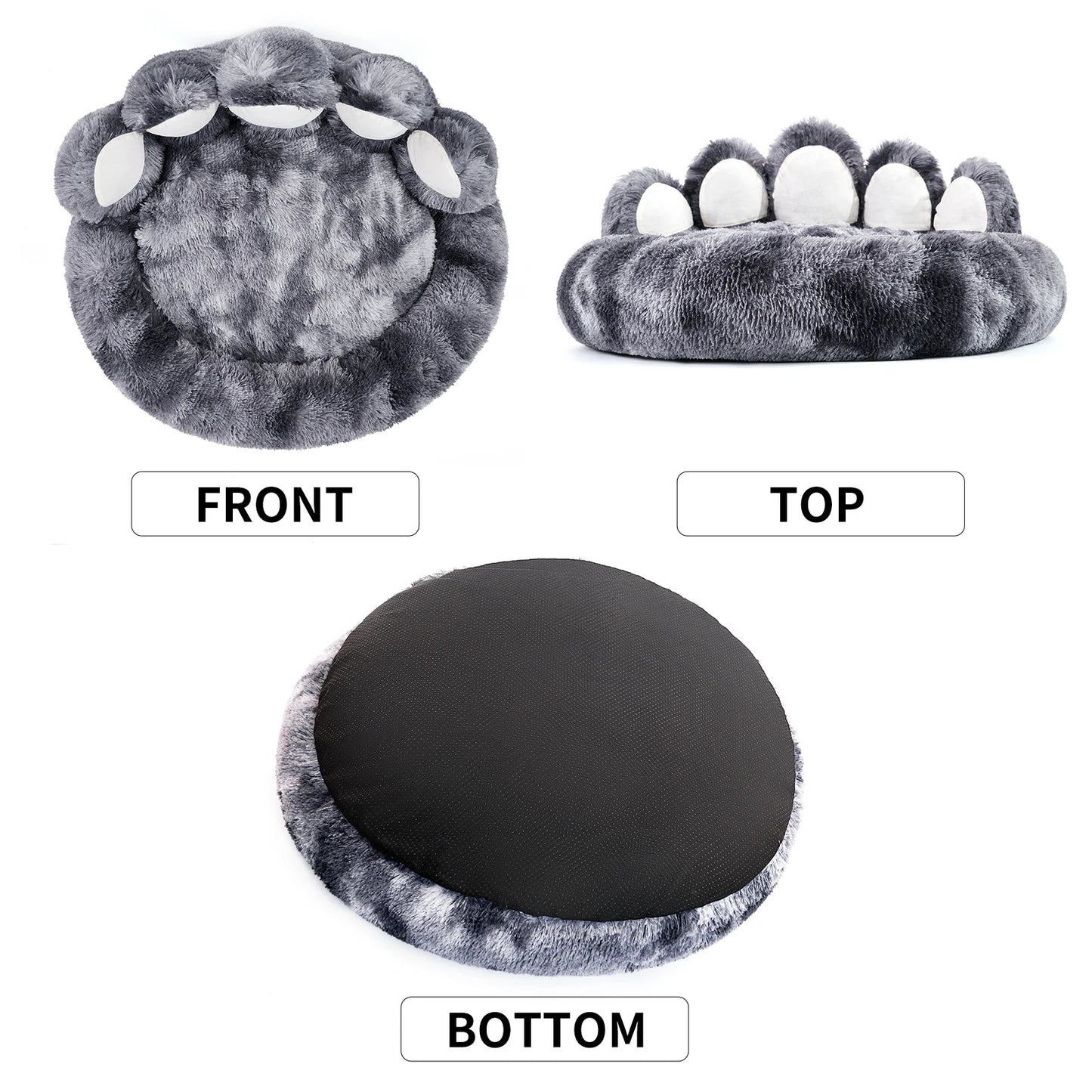 Comfy Pet Bed Paw Shape; WarmBed PlushDog/ Cat;