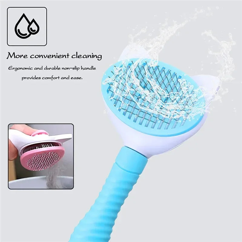 Pet Comb Cleaning Brush ;Supplies High Quality Self cleaning Brush; Professional Grooming brush for Dogs/Cats ;