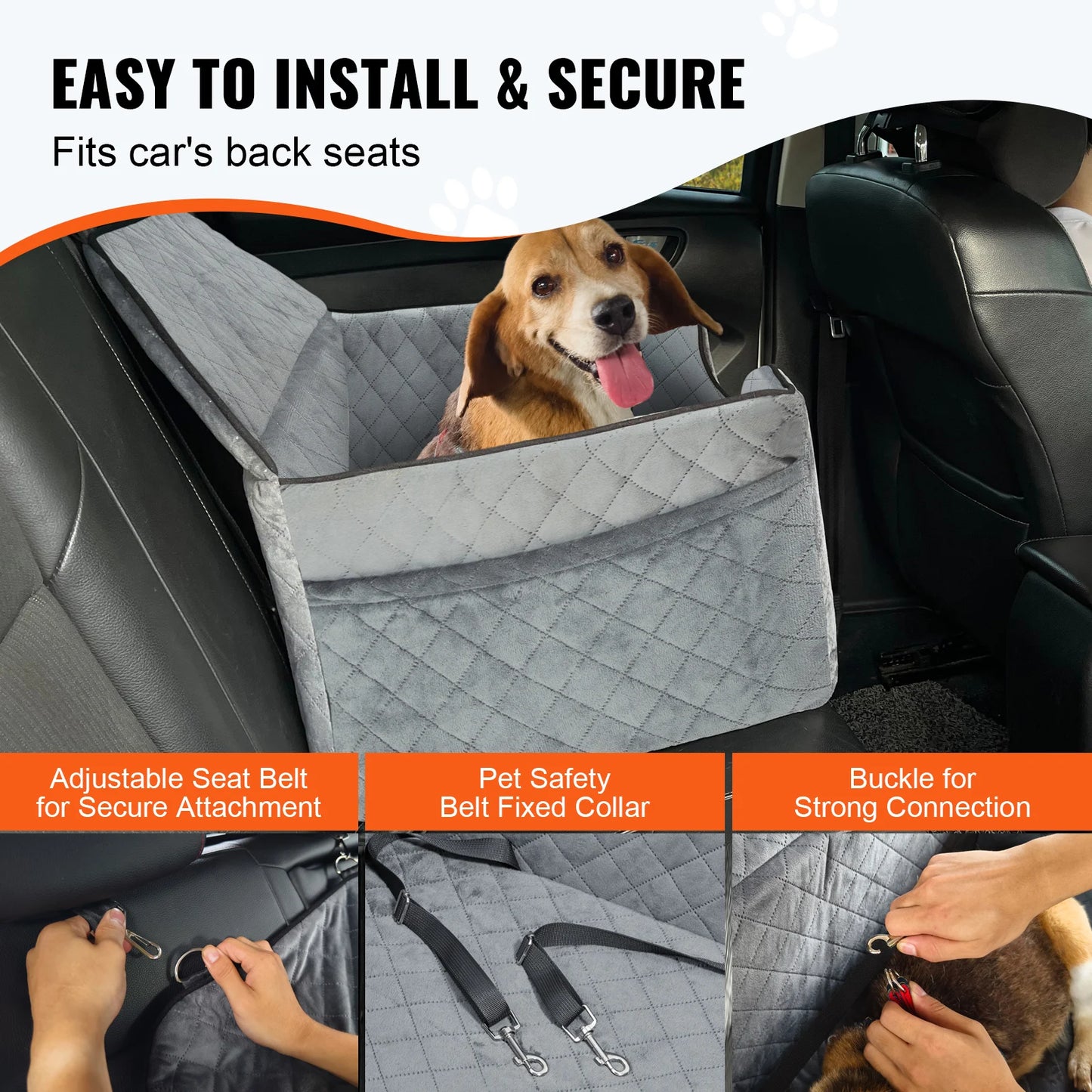 Dog Car Seat; Dog Booster Seat for Car; 55 lbs