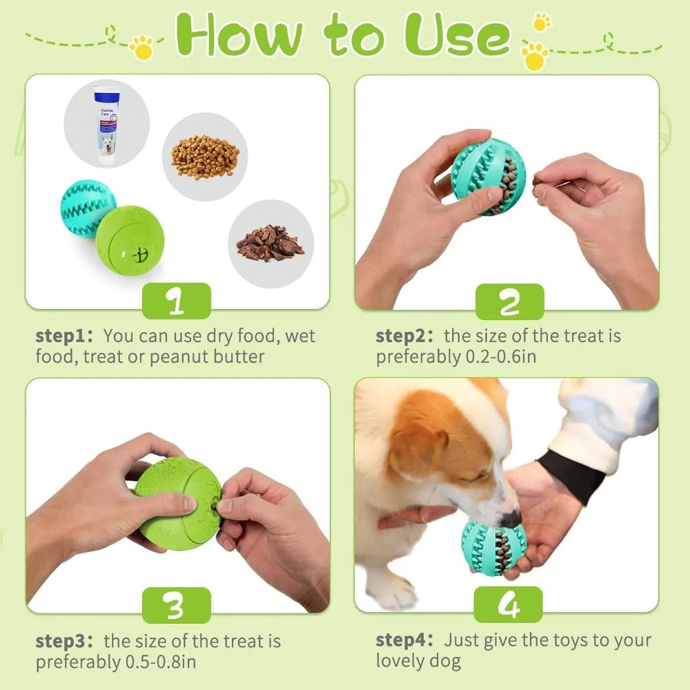 Dog Toys for Treat Dispensing; Teething Treat Ball; Slow Feeder;
