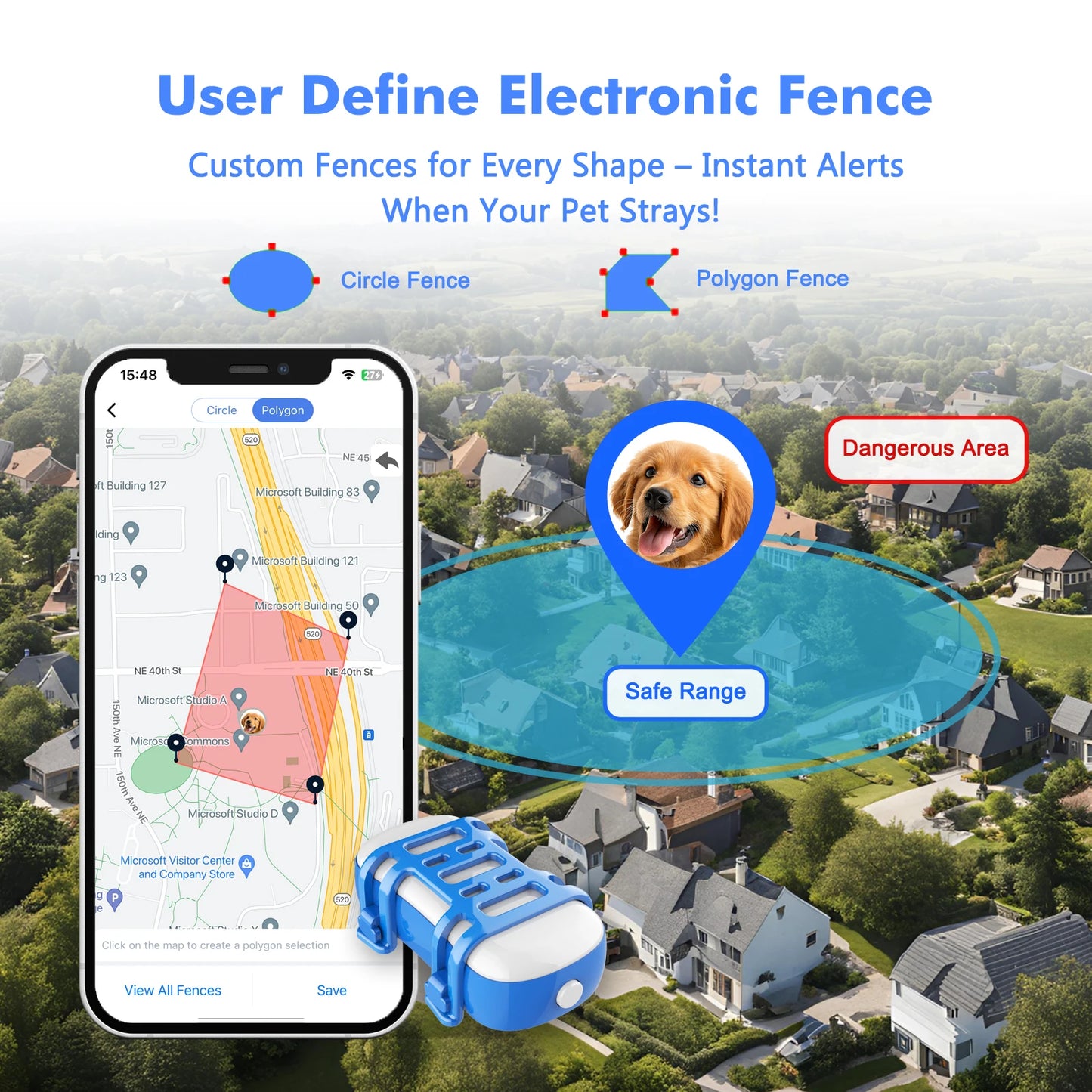 4G Dog/ Cat GPS Tracker - Waterproof Smart Locator ;