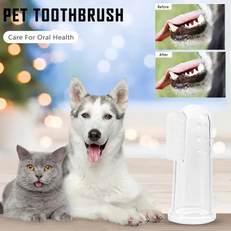 Pet finger Toothbrush; Super Soft Pet Finger Toothbrush;Cleaning Brush Bad Breath/ Tartar Tooth Care;