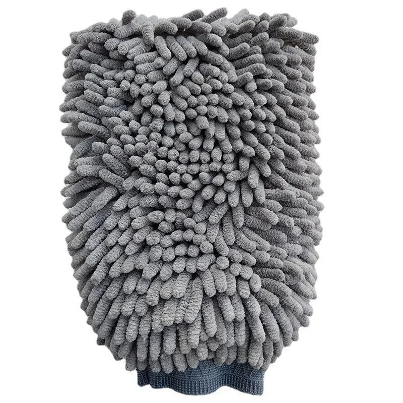Pet Grooming Gloves ;Quick Drying Dogs Paw Towel; Chenille Microfiber Double Sided Dogs Grooming Mit;