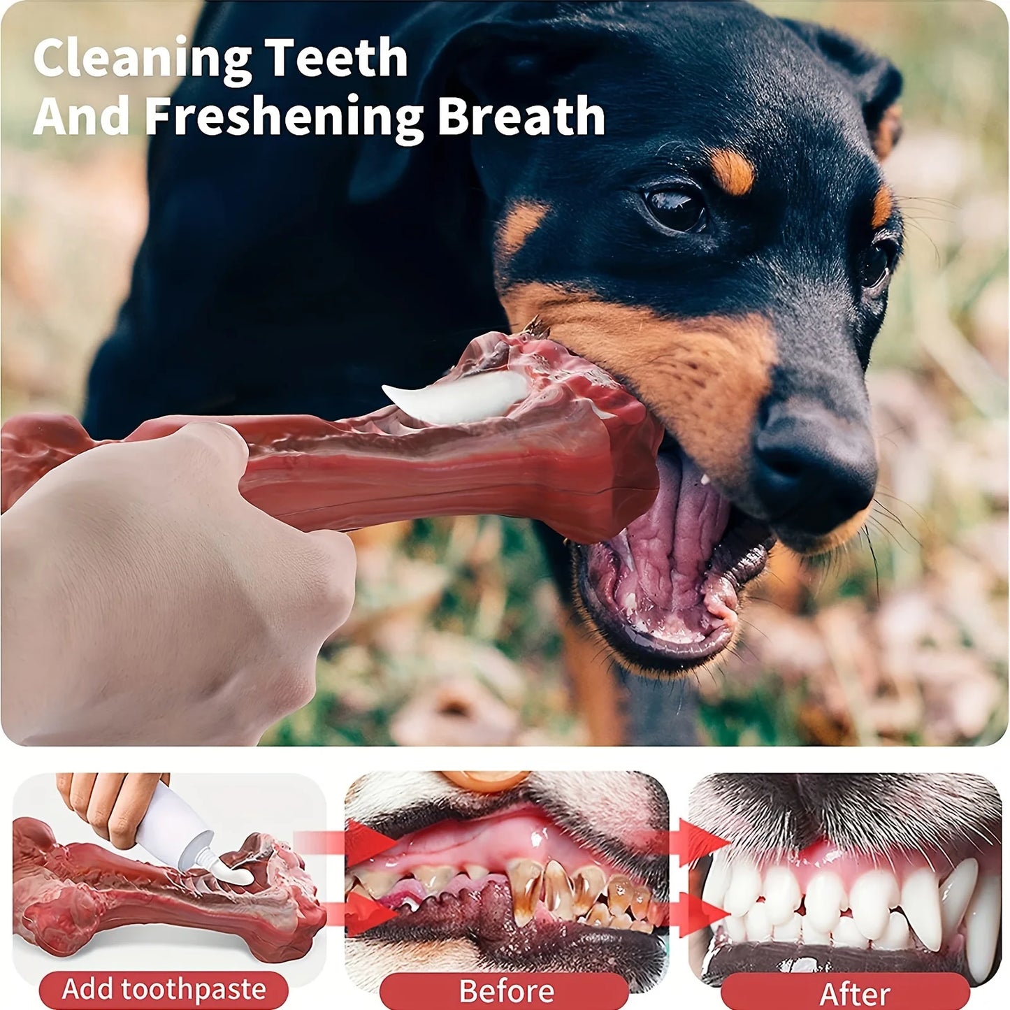 Durable dog chew Bones ; Natural rubber canine teeth cleaning;