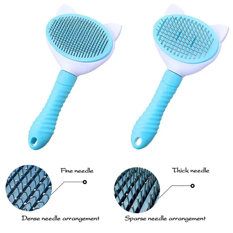 Pet Comb Cleaning Brush ;Supplies High Quality Self cleaning Brush; Professional Grooming brush for Dogs/Cats ;