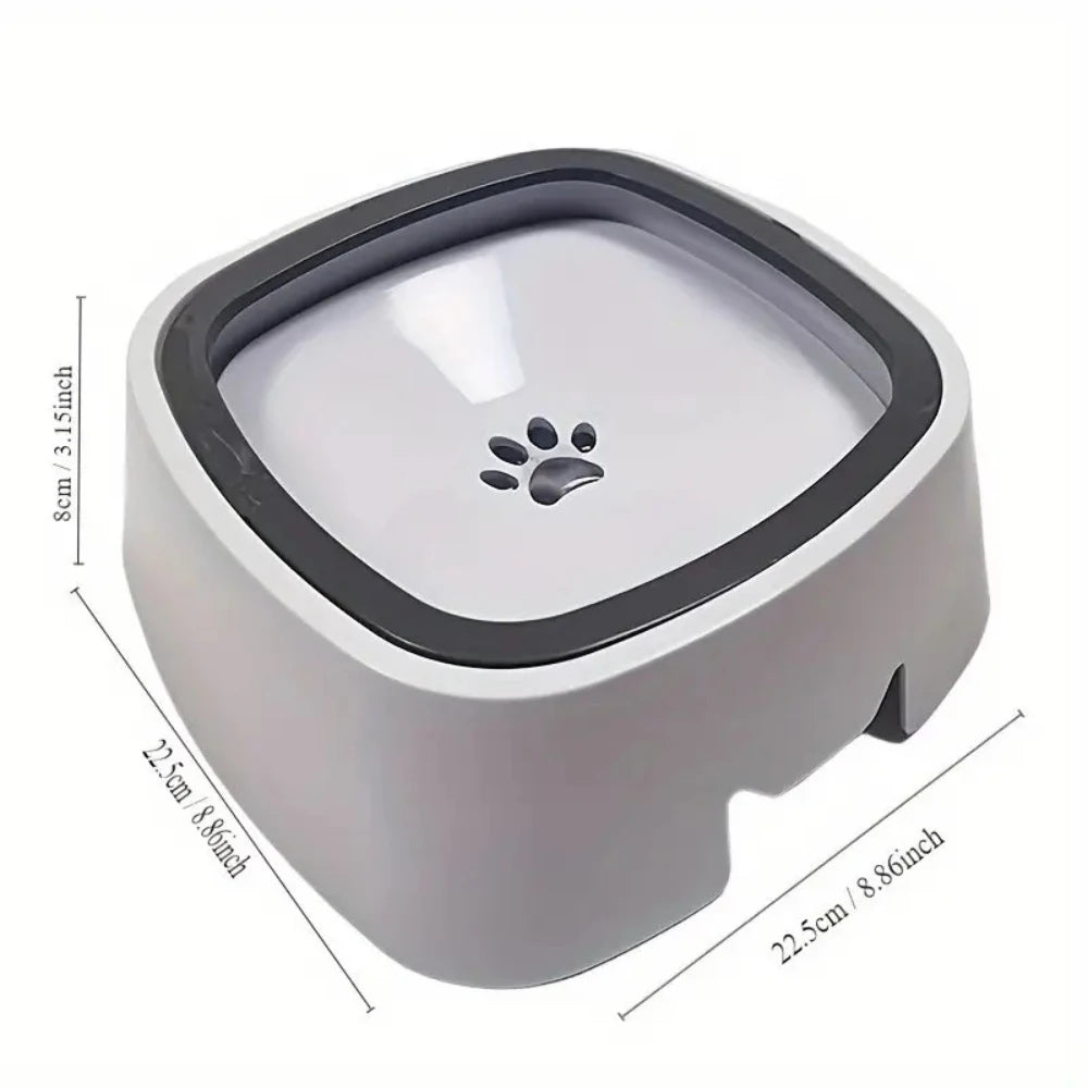 Durable Pet Water Bowl ; Plastic Spill-Proof w/ Floating Filter;