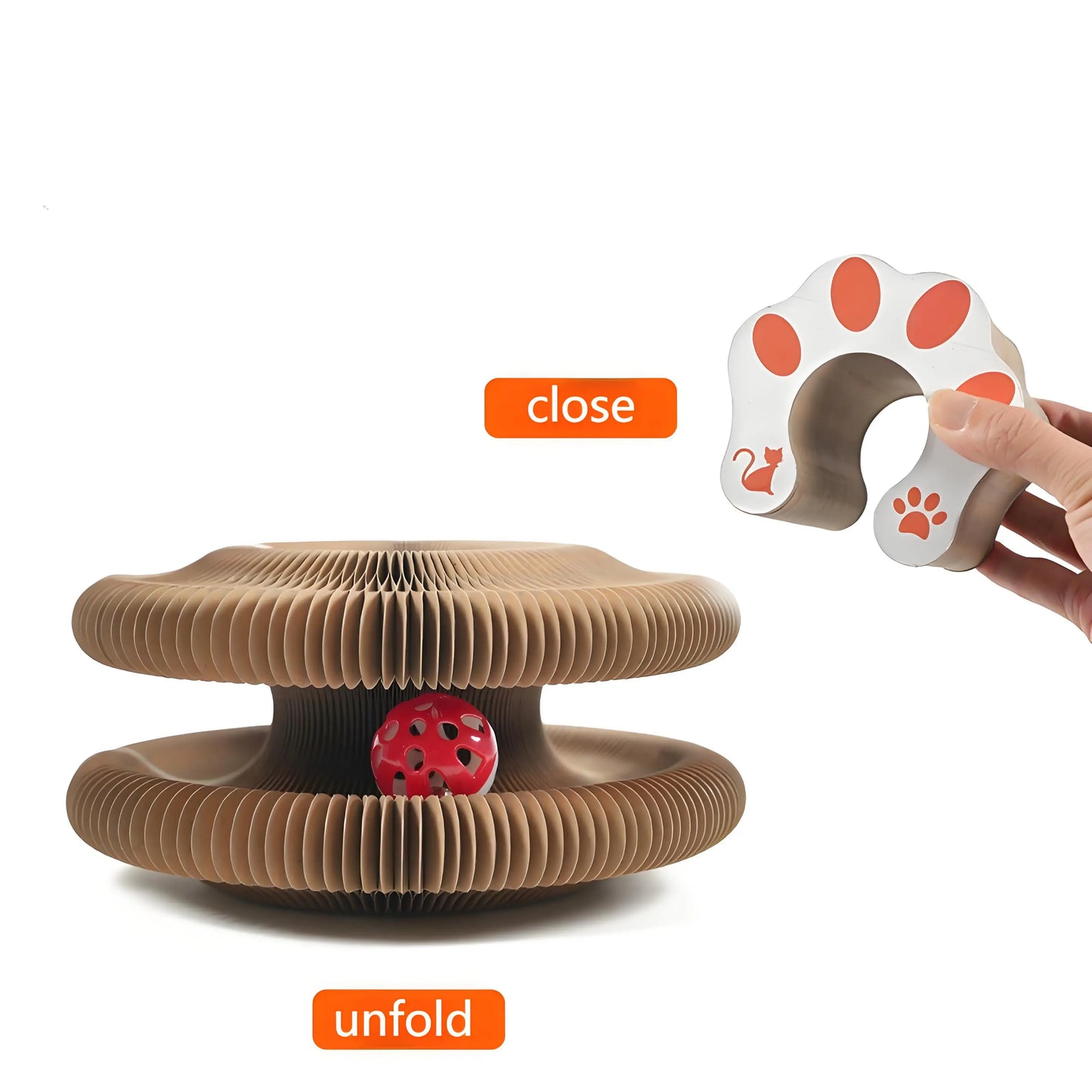 Cat Scratching Board w/ Bell – Corrugated Paper Toy,