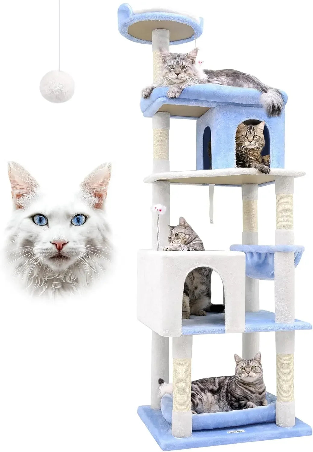 Heavy Duty Cat Trees Large Cats,Sturdy 72inMaine Coon Cats Tree for Large Cat 20lbs+Heavy Duty Cats Tower for Adult Biggest Cats