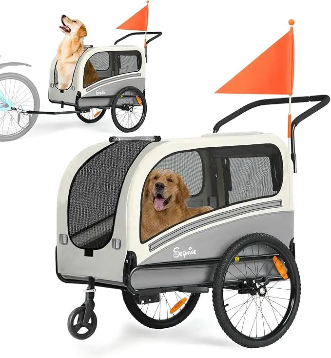 Dog Bike Trailer; Supports to 88 lbs; Pet Stroller Cart Carrier; Easy Folding Frame ;