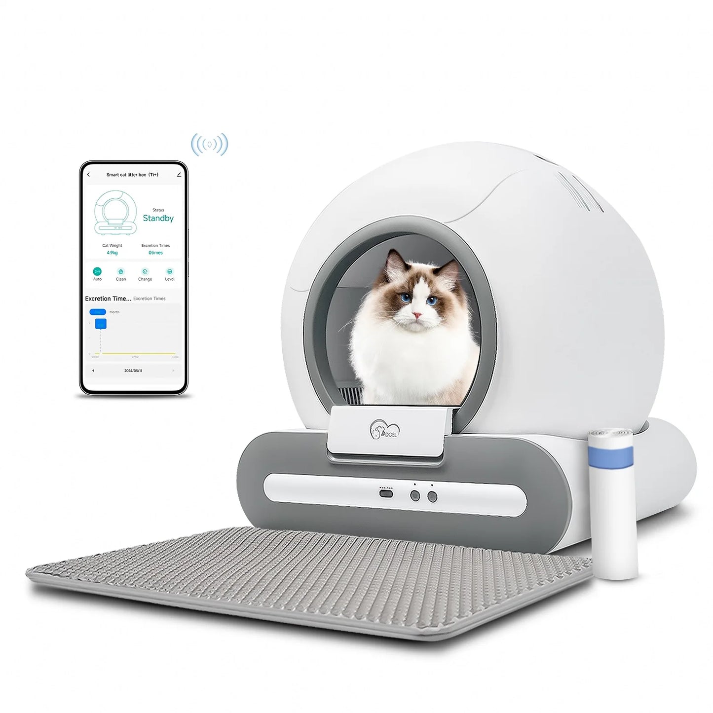 Cat Litter Box; Self- Cleaning with App Control ;