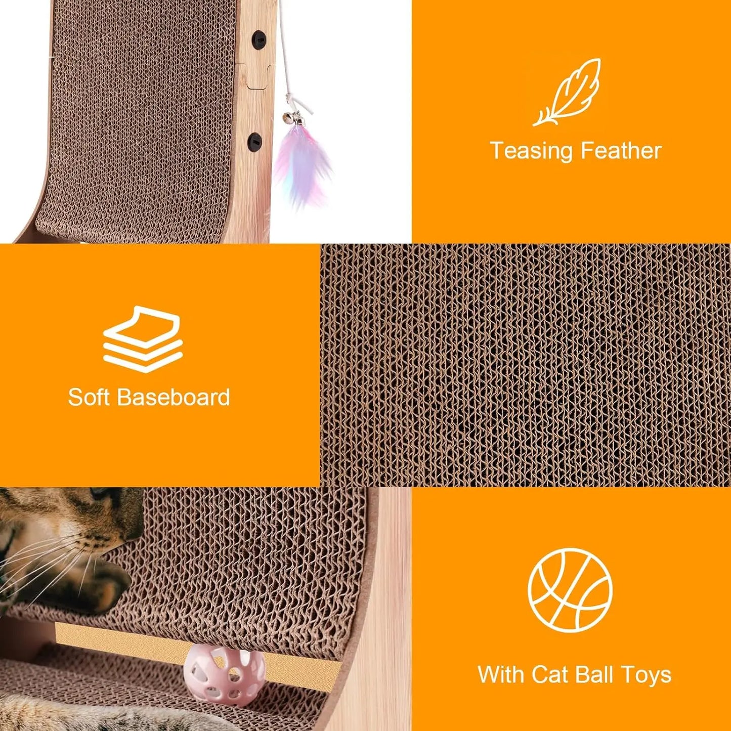 Cat Scratchers for Cats, , Cardboard Cat Scratching;