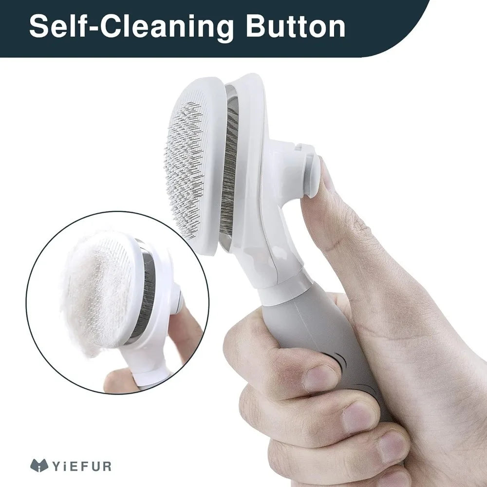 Cat Brush for Shedding;Soft Silicone Self Cleaning Brush for Short and Long Haired Cats;