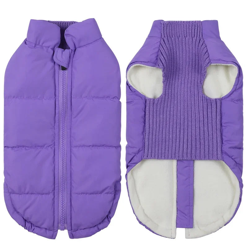 Winter Dog Coats; BackZipper; Windproof;