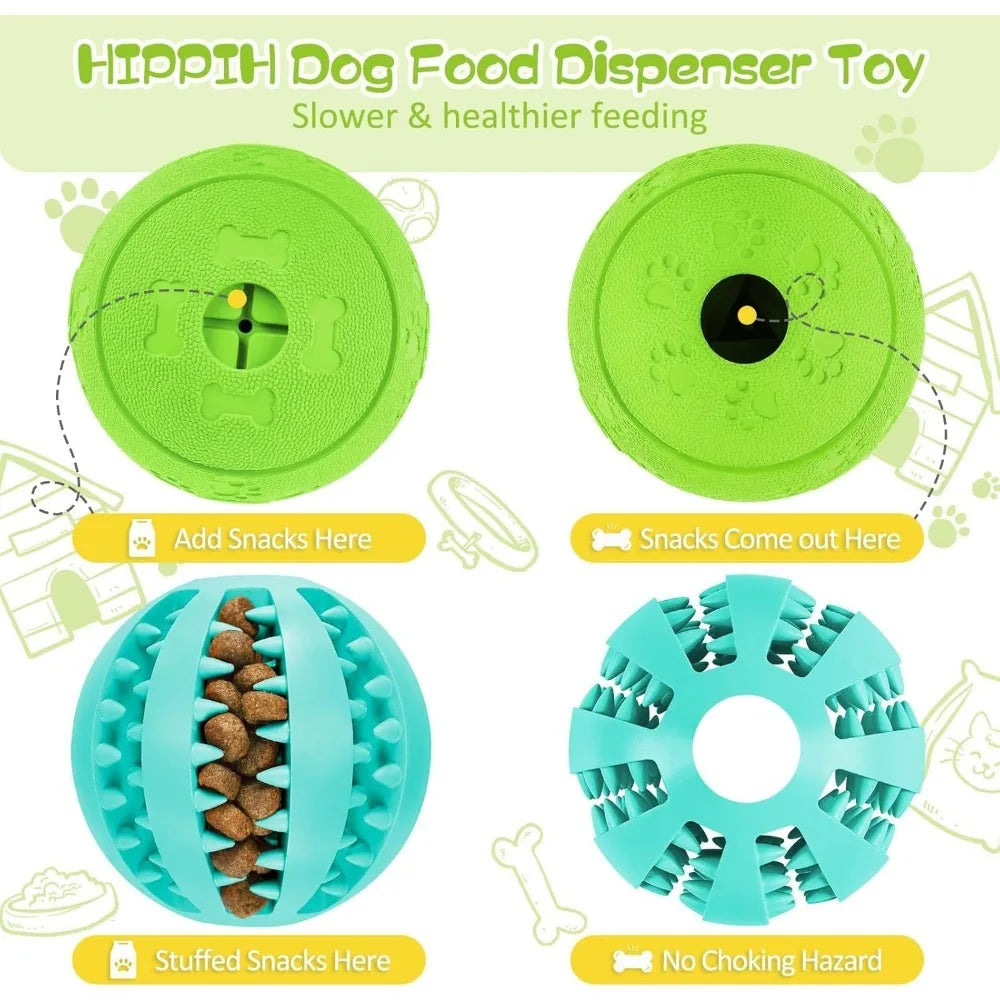 Dog Toys for Treat Dispensing; Teething Treat Ball; Slow Feeder;