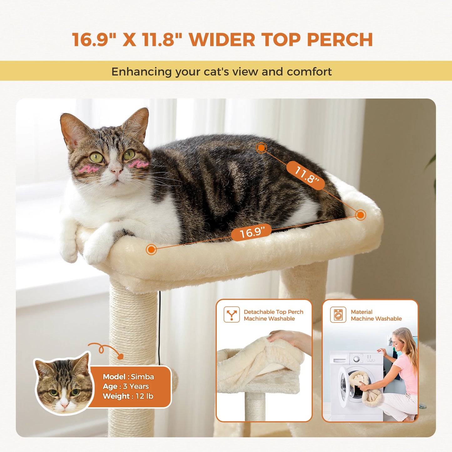 Cat Tree/ Tower Double Spacious Condos Indoor Cats