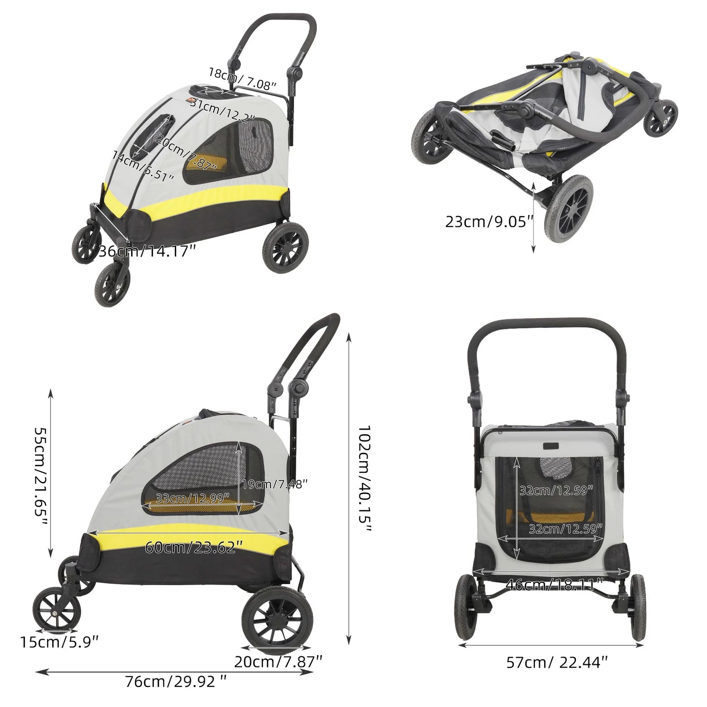 Portable Dog Stroller; Pet Jogger Wagon; Foldable ;