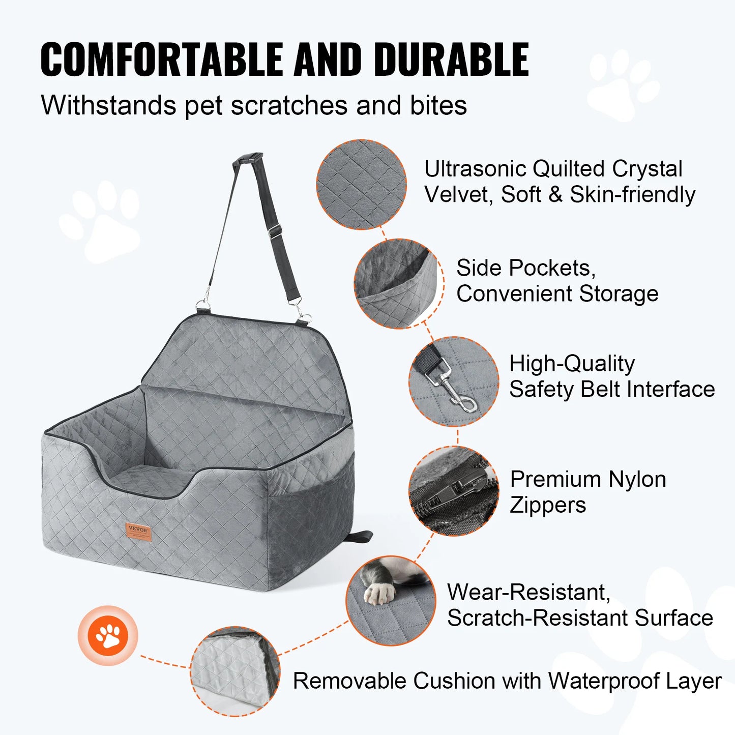 Dog Car Seat; Dog Booster Seat for Car; 55 lbs