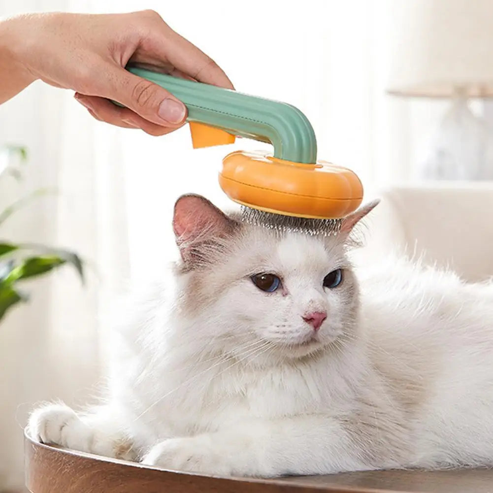 One-Click Cleaning Slicker Brush for Pets; Hair Removal Comb for Cats & Dogs,;Easy-Clean Button for fast cleaning;