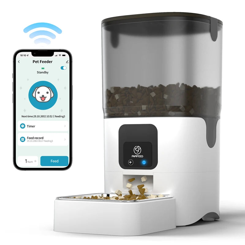 Pet automatic feeder visual cat / dog food wifi intelligent; timed quantitative pet food dispenser 6L video model ;