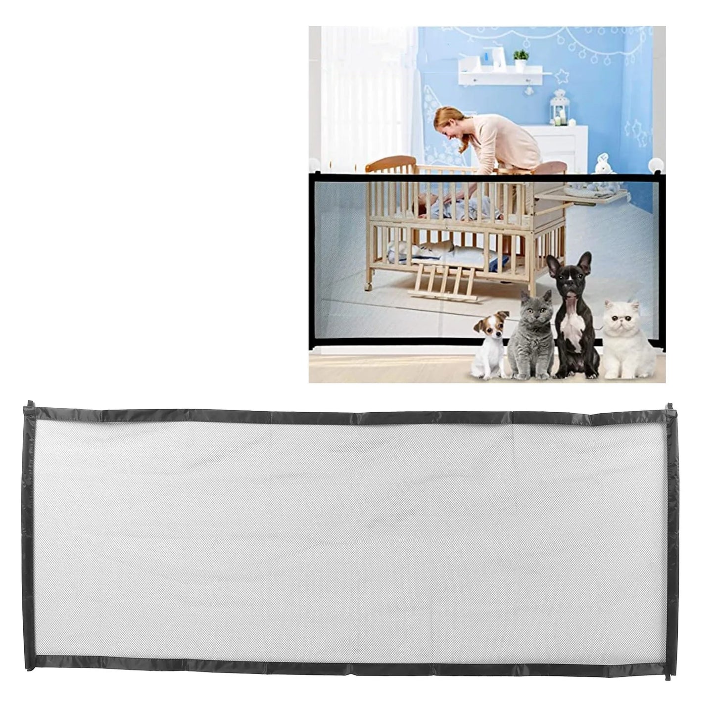Pet Safety Barrier; Dog Isolation Mesh Gate;
