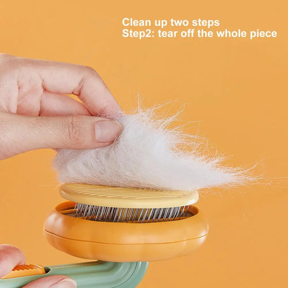 One-Click Cleaning Slicker Brush for Pets; Hair Removal Comb for Cats & Dogs,;Easy-Clean Button for fast cleaning;