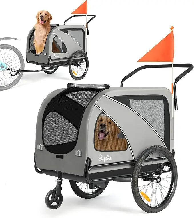 Dog Bike Trailer; Supports to 88 lbs; Pet Stroller Cart Carrier; Easy Folding Frame ;
