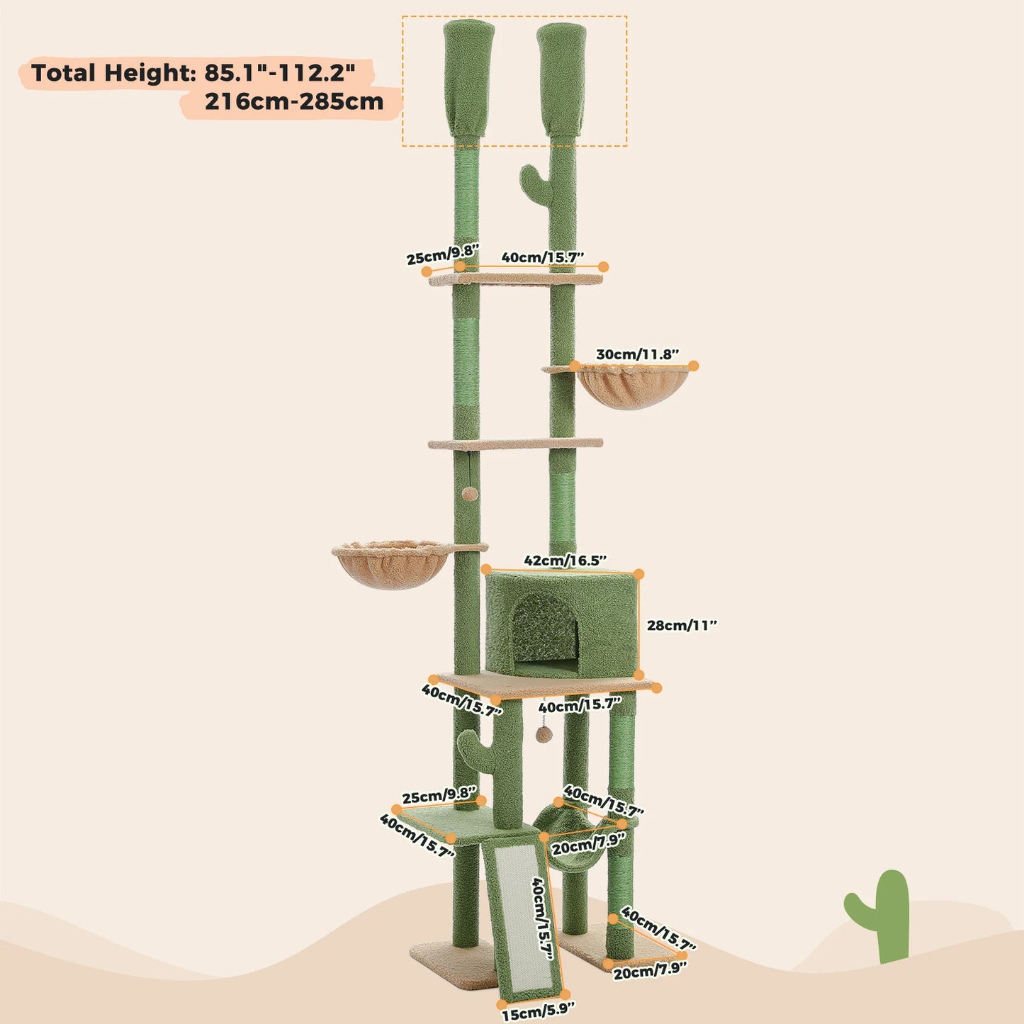 Multi-Level Cat Tree Tower; Kitten Tower Cozy Condo;