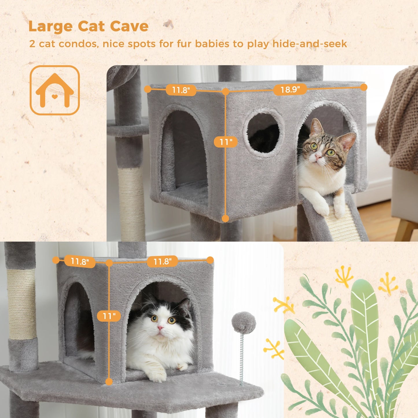 Multi-Level Cat Tree/ Condo Style;