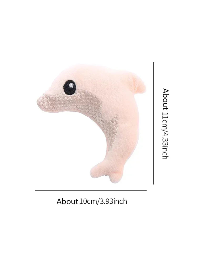 Cat toystuffed baby dolphin w/ catnip nibble toy