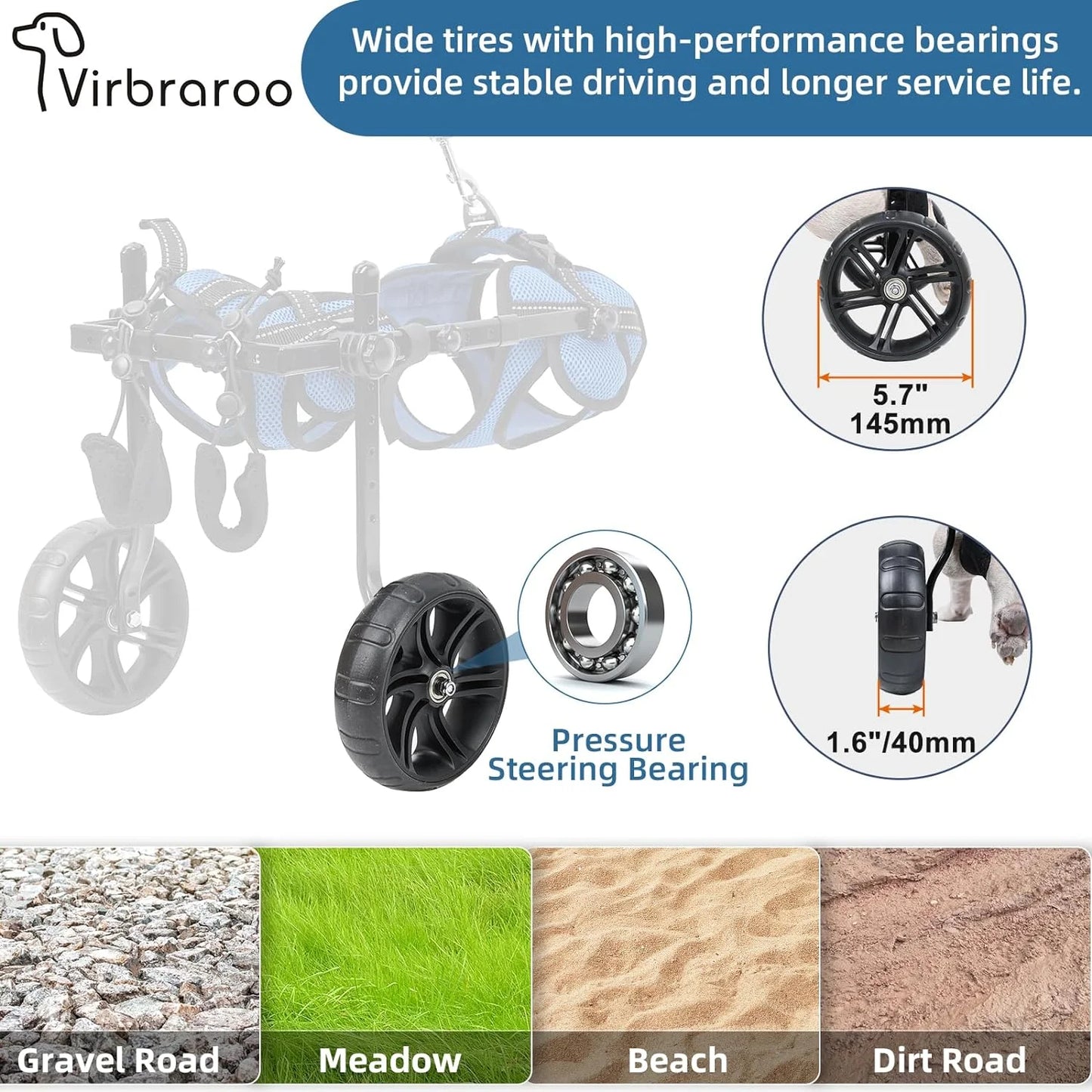Dog Wheelchair for Back Legs;Adjustable Dog Wheelchair,