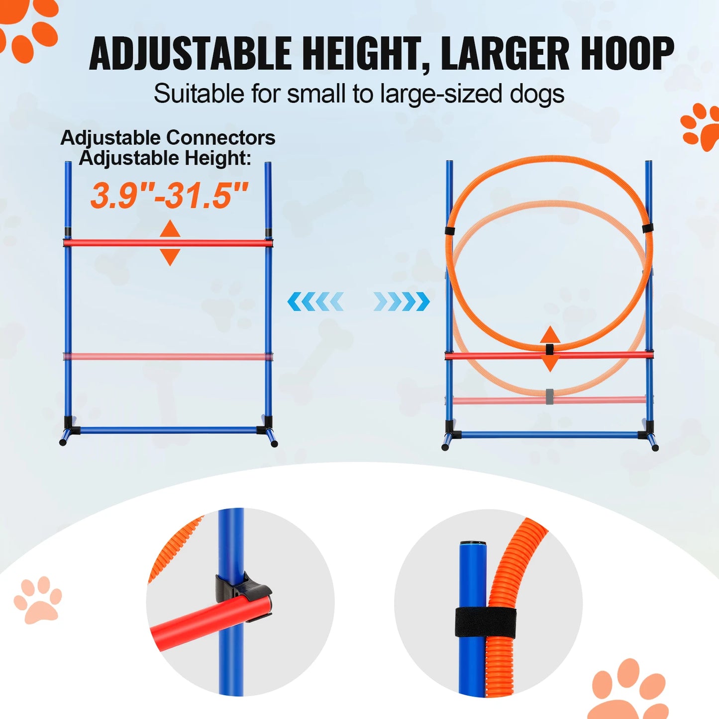 Dog Agility Training Equipment 7pc. Set;Storage bag;