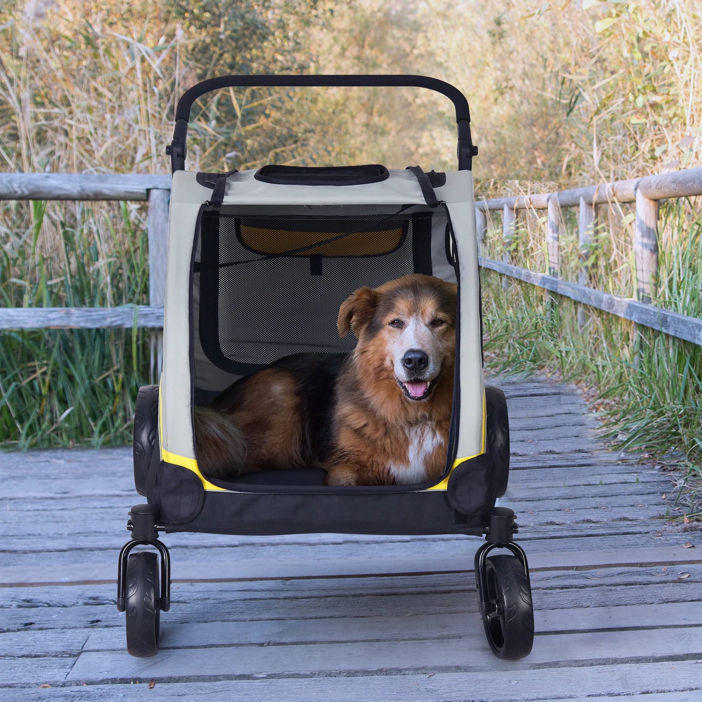 Portable Dog Stroller; Large Dogs Foldable Pet Stroller; Cat Travel Stroller;