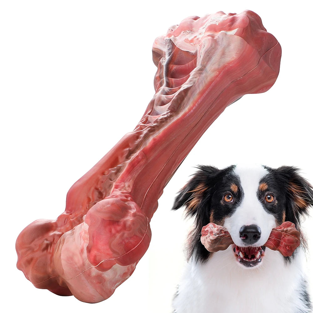 Toys Aggressive Chewers; Bone-Shaped Indestructible Rubber ;