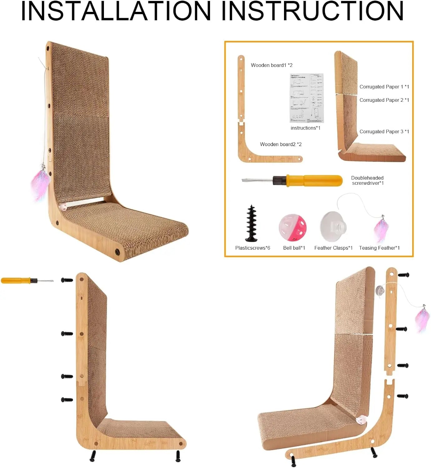 Cat Scratchers for Cats, , Cardboard Cat Scratching;
